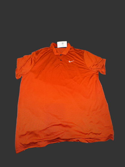 Men's Nike Orange and Black Polo - Size 2XL