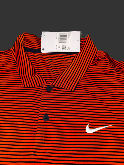 Men's Nike Orange and Black Polo - Size 2XL
