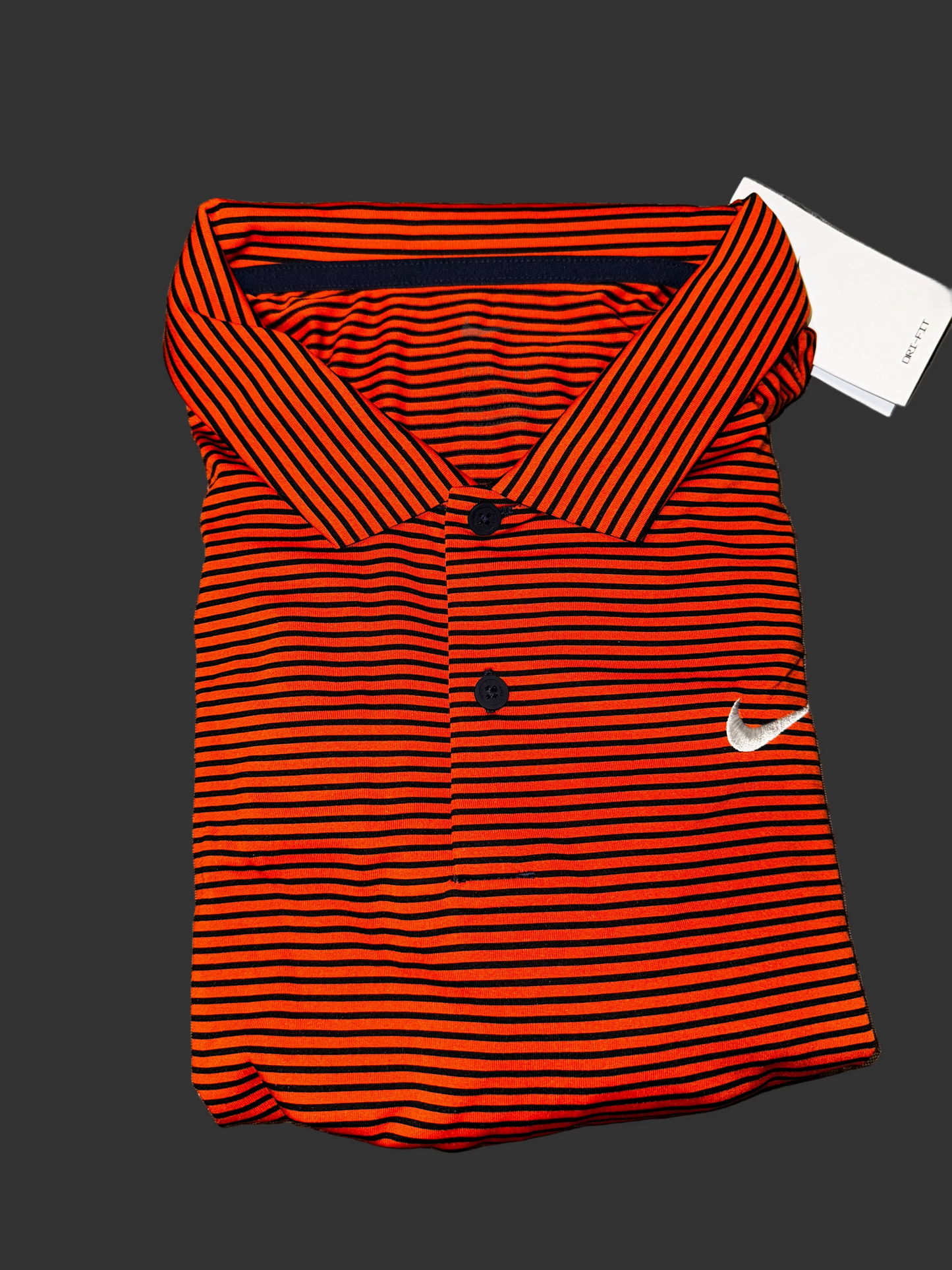 Men's Nike Orange and Black Polo - Size 2XL