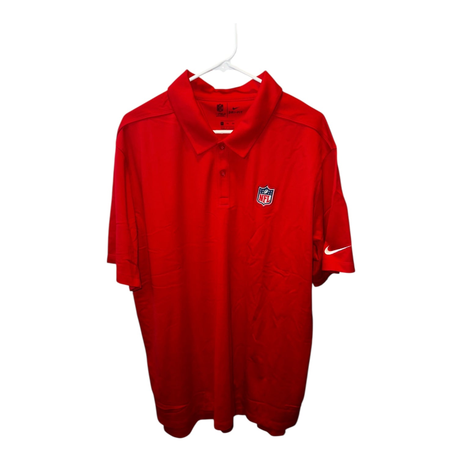 Men's Regular Nike Dri-Fit Polo NFL Logo - Color Red, Size 2XL