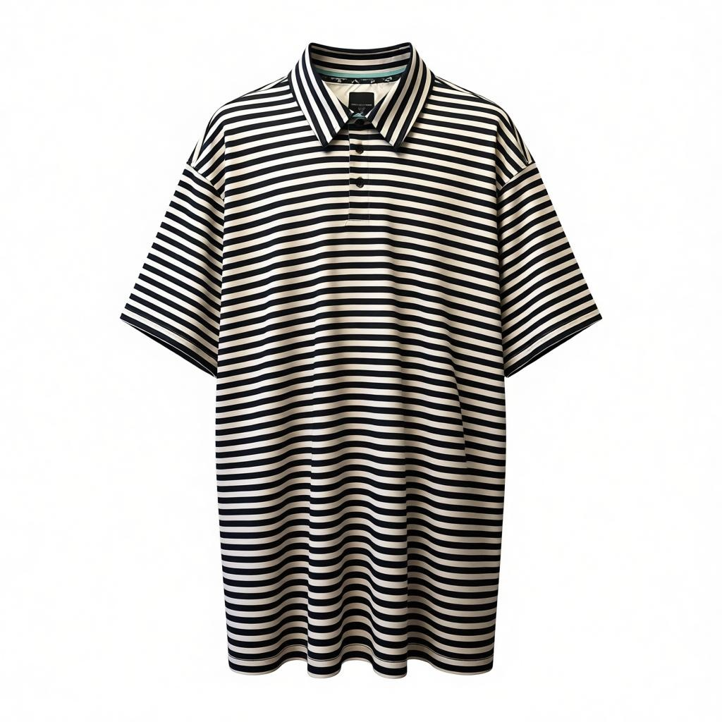 Men's Kenneth Cole Golf Polo Stripped (White and Navy Blue) (Pink/Aqua Collar) -  Sizes 2XL/4XL